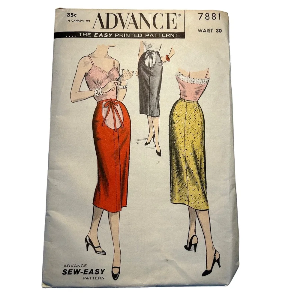 Advance Vintage 1940's‎ Maternity Pattern #7881 Skirt Waist 30